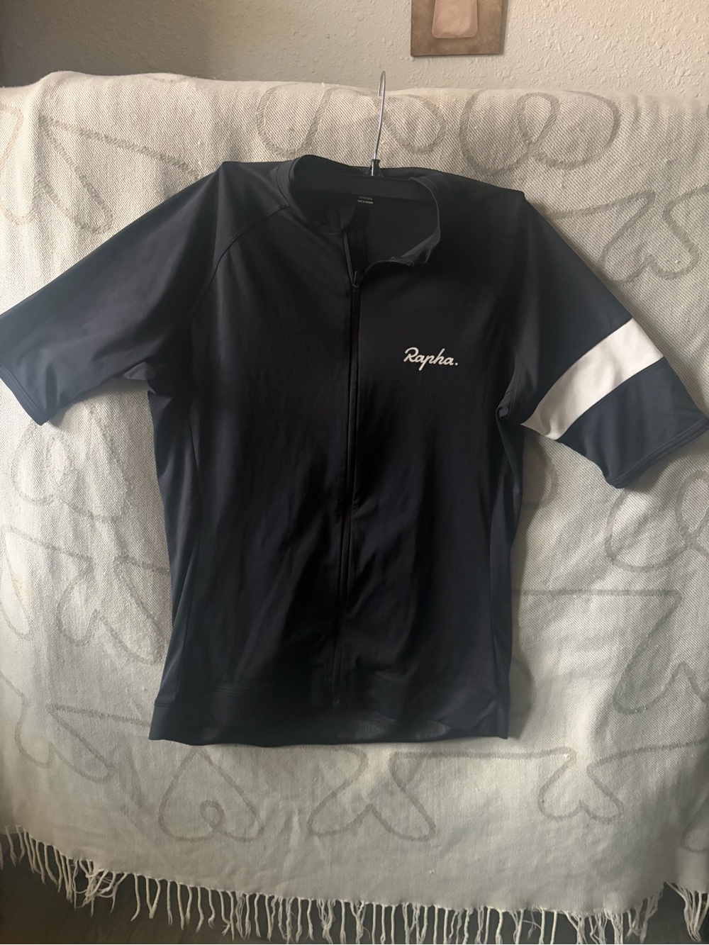 Rapha Black Rash Guard with White Sleeve Band